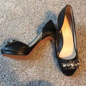 Nine West Embellished Peep Toe Heels